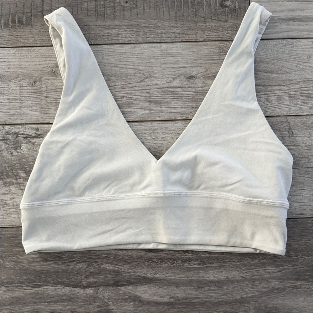 Lululemon Women's White V-Neck sports bra